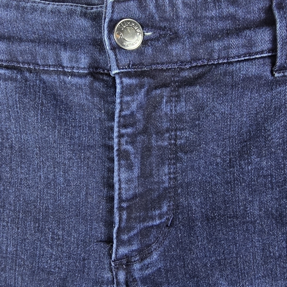 Chico's So Slimming Dark Wash Ankle Length Jeans Straight Leg Stretchy Size 1=8 - Picture 9 of 15
